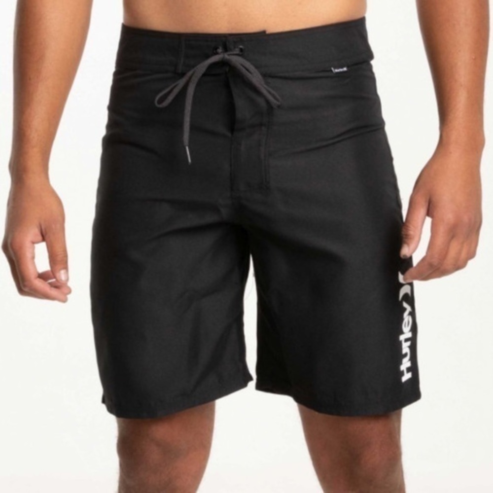 🐠Hurley board shorts black XS black gray tie closure 30